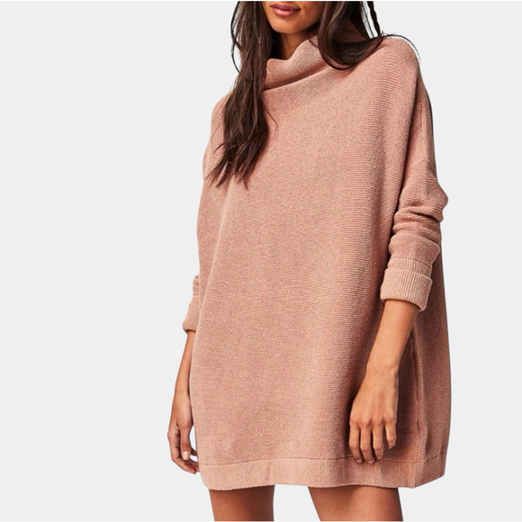 Free People Sweaters - FREE PEOPLE Ottoman Tunic Cafe Cream Tunic Sweater, Effortless Pullover, Sz M